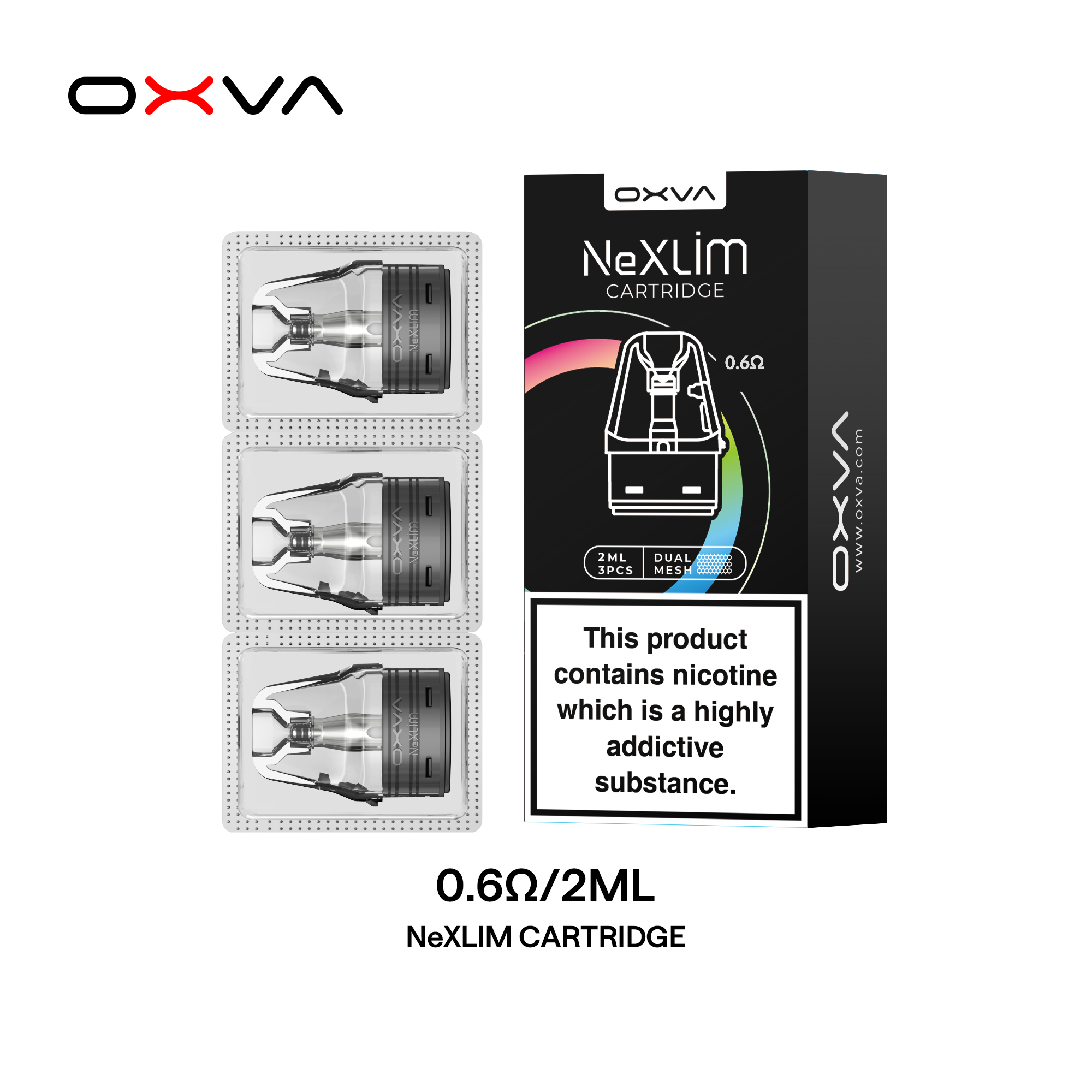 0.6Ω 2ML_NeXLIM CARTRIDGE_ Dual Mesh(3) OXVA電子煙-NEXLIM大蠻牛 原廠空煙彈
