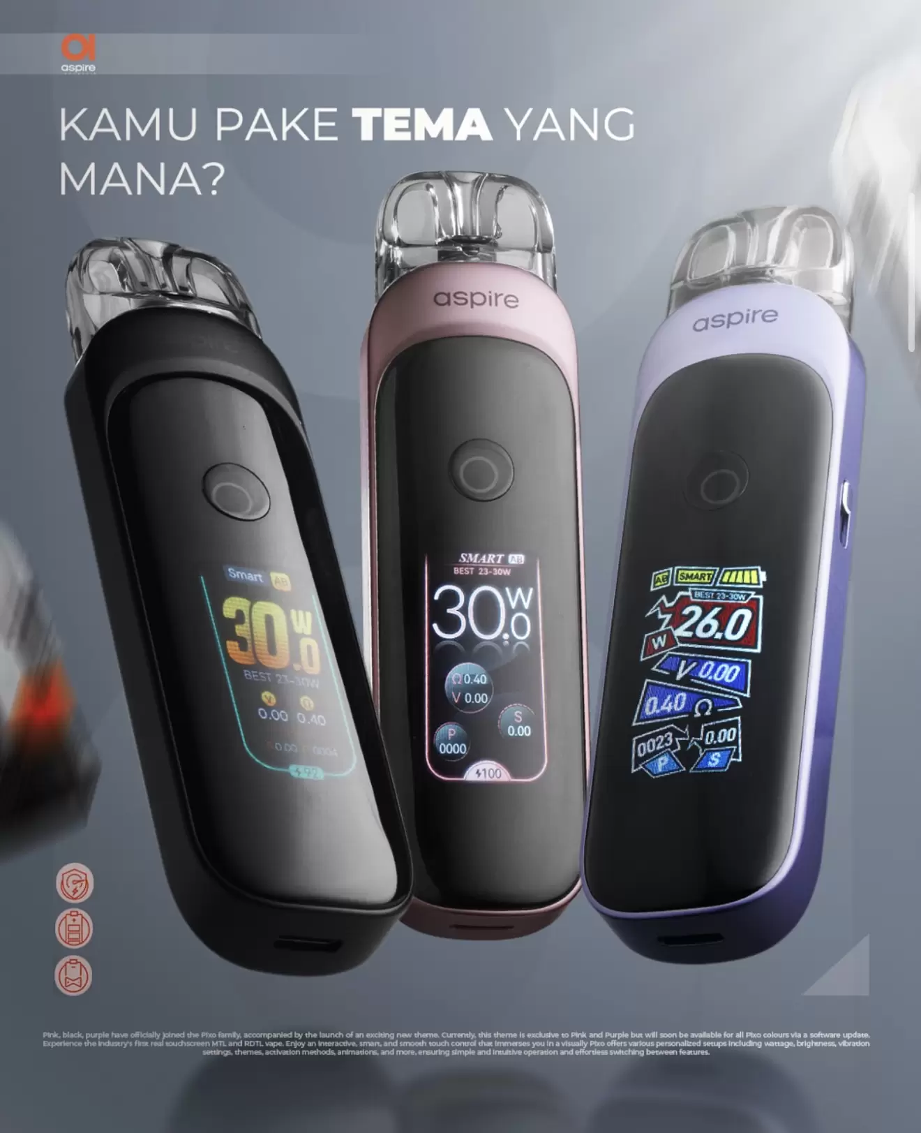 ASPIRE PIXO 30W霧克斯 觸控電子菸主機